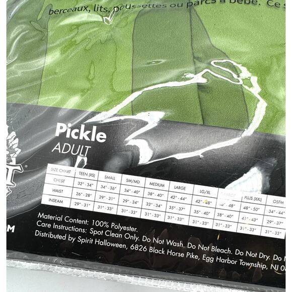 Spirit Pickle Halloween Costume Adult One Size Fits Most Green Food Easy New NIP - Picture 5 of 5
